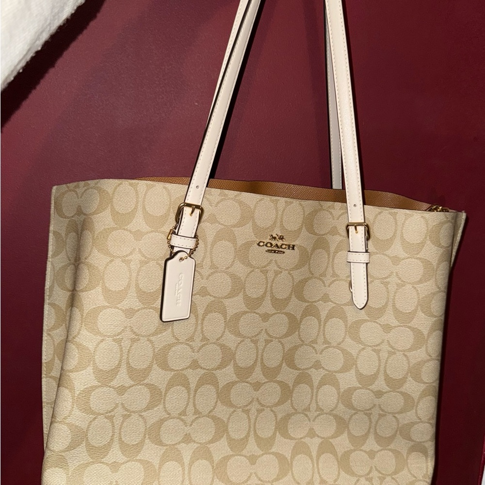 Coach Cream Signature Tote Bag